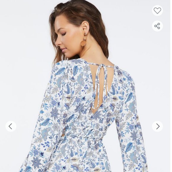 Floral Print Cutout Forever 21 Dress XS NWT - Picture 4 of 5